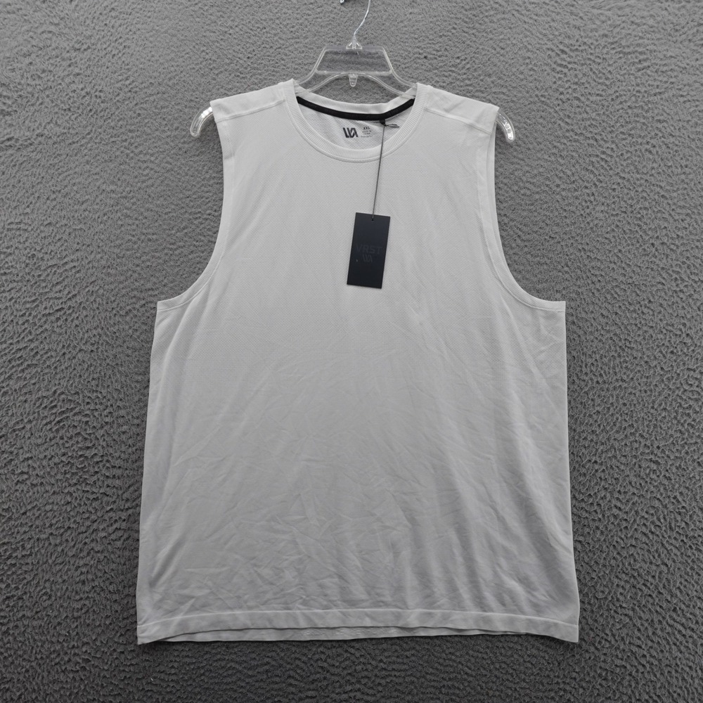 VRST Mens XXL White Sleeveless Seamless Circuit Tank Top Athletic‎ Shirt NWT